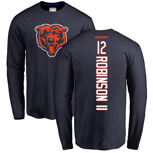 Chicago Bears Men Navy Blue Allen Robinson Backer NFL Football 12 Long Sleeve T Shirt